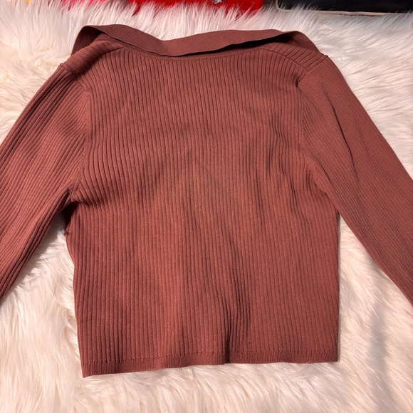 Babaton ARITZIA Sculpt Knit Polo Longsleeve Size Large GUC - Picture 6 of 6